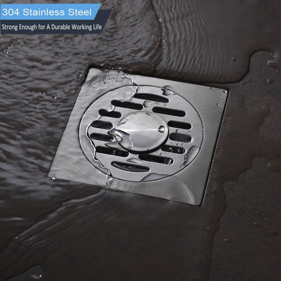 Drenaje de piso de ducha cuadrado de acero inoxidable 304