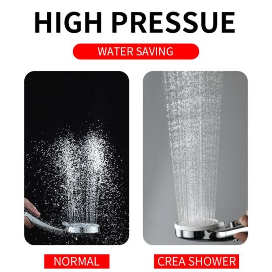 Rociador de ducha de alta presión con 3 funciones, para condiciones de baja presión de agua