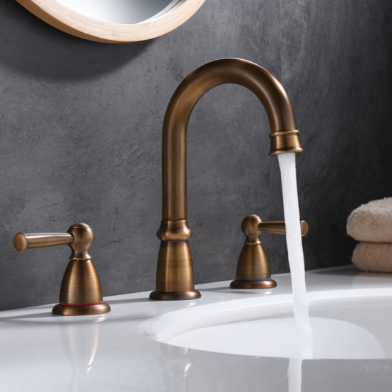 Grifo de 3 orificios para baño antiguo Grifo para lavabo cromado